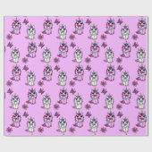 Papier Cadeau Conte de fée rose pourpre Unicorns (Plat)