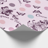 Papier Cadeau Conte de fées Il était une fois avec des papillons (Coin)