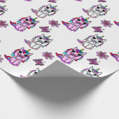 Papier Cadeau Contes de fées Licornes Rose Violet (Coin)
