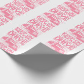 Papier Cadeau Continuer sur le camionnage 18 Wheeler rose (Coin)