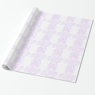 Papier Cadeau Contour Crâne-Violet de sucre de Steampunk