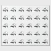 Papier Cadeau Contour de voiture de sprint (Plat)