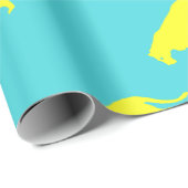 Papier Cadeau Contour du lion jaune (Coin rond)