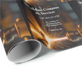 Papier Cadeau Contrat de soudage construction ajouter nom numéro (Coin rond)