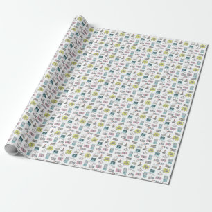 Papier Cadeau Contrôleurs de jeu rétro : Motif coloré sans coutu