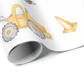 Papier Cadeau Contruction Birthday Wrapping Paper (Coin rond)