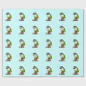 Papier Cadeau Conure verte à la joue (Plat)