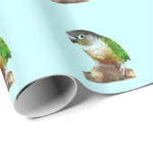 Papier Cadeau Conure verte à la joue (Coin rond)