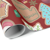 Papier Cadeau Cookie de Noël (Coin rond)