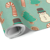 Papier Cadeau Cookie de Noël/Fêtes (Coin rond)