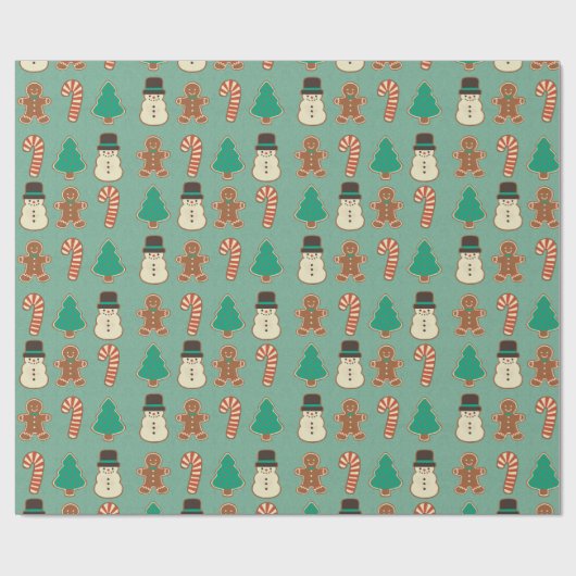 Papier Cadeau Cookie de Noël/Fêtes (Plat)