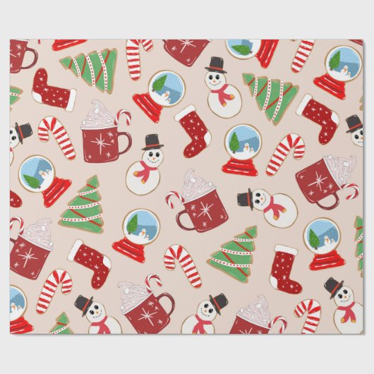 Papier Cadeau Cookie Illustration Pattern (Plat)