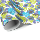 Papier Cadeau Cookie Monster | Motif tropical (Coin rond)