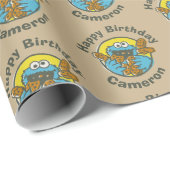 Papier Cadeau Cookie Monster Retro (Coin rond)