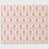 Papier Cadeau Cookie Pain D'Épice Rose (Plat)