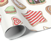 Papier Cadeau Cookies de Noël (Coin rond)