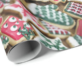Papier Cadeau Cookies de Noël (Coin rond)