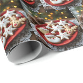 Papier Cadeau Cookies de Noël (Coin rond)