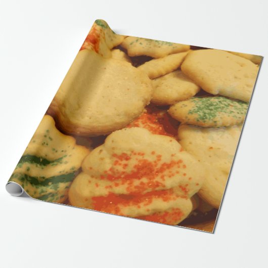 Papier Cadeau Cookies de Noël avec arroses de sucre (Déroulé)