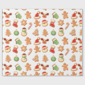 Papier Cadeau Cookies de Noël doux (Plat)