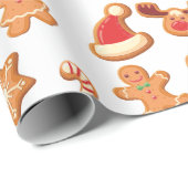 Papier Cadeau Cookies de Noël doux (Coin rond)