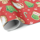 Papier Cadeau Cookies de Noël festifs (Coin rond)