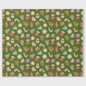 Papier Cadeau Cookies de Noël mignons (Plat)