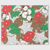Papier Cadeau Cookies de Noël Papier d'emballage de vacances (Plat)