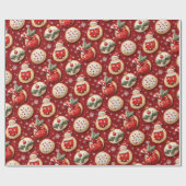 Papier Cadeau Cookies de Noël rouge (Plat)