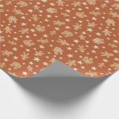 Papier Cadeau Cookies de pain d'épice de Noël en rouge (Coin)