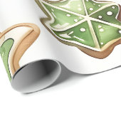 Papier Cadeau Cookies de Santa (Coin rond)