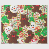 Papier Cadeau Cookies de sucre de Noël (Plat)