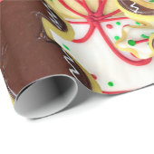 Papier Cadeau Cookies de sucre de Noël (Coin rond)