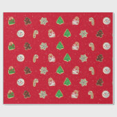 Papier Cadeau Cookies De Sucre De Noël Et Snowflakes (Plat)