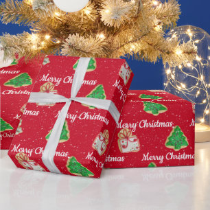 Papier Cadeau Cookies De Sucre De Noël Et Snowflakes