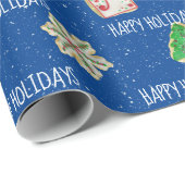 Papier Cadeau Cookies De Sucre De Noël Et Snowflakes (Coin rond)