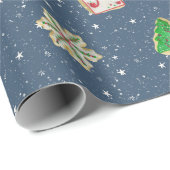 Papier Cadeau Cookies De Sucre De Noël Sur Étoiles (Coin rond)