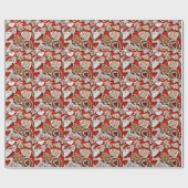 Papier Cadeau Cookies en pain d'épice de Noël sur emballage cade (Plat)