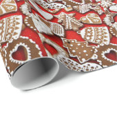 Papier Cadeau Cookies en pain d'épice de Noël sur emballage cade (Coin rond)