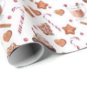 Papier Cadeau Cookies et cures de Noël (Coin rond)