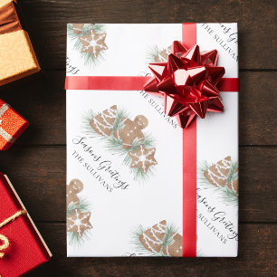 Papier Cadeau Cookies Joyeuses Fêtes personnalisés