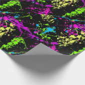 Papier Cadeau Cool Abstrait Retro Peinture Arc-en-ciel Splatter  (Coin)