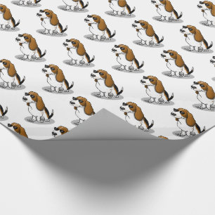 Papier Cadeau Cool Basset Hound chien et lunettes de soleil (tri