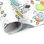 Papier Cadeau Cool beautiful space astronaut (Coin rond)