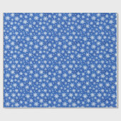 Papier Cadeau Cool Bleu Blanc Hiver Flocs de neige Aquarelle (Plat)