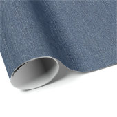 Papier Cadeau Cool Bleu Denim Jeans Envelopper papier (Coin rond)