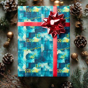 Papier Cadeau Cool Blue Elegance : Personnalisable Abstrait Gift