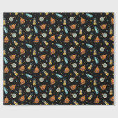 Papier Cadeau cool camping carrelé motif fête (Plat)