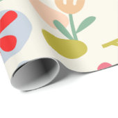 Papier Cadeau Cool D'Apparence Florale Abstraite (Coin rond)