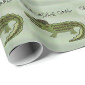 Papier Cadeau Cool de crocodile (Coin rond)